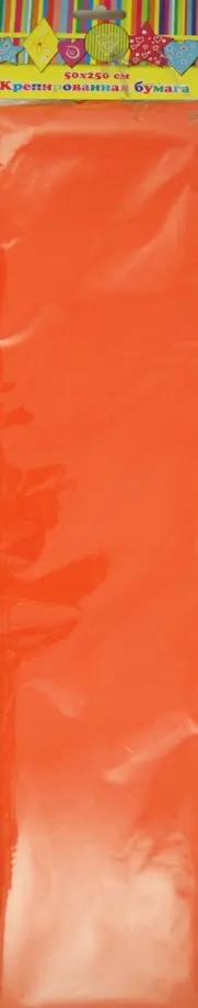 Бумага цветная крепированная, оранжевая, 1 лист