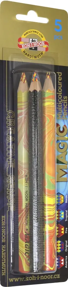 Набор карандашей с разноцветным грифелем "Magic", 5 штук
