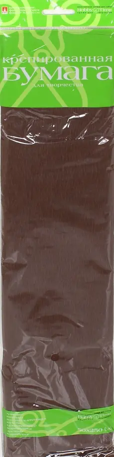 Креповая цветная бумага, коричневая
