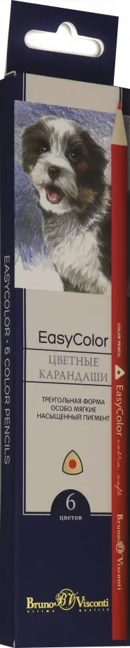 Карандаши цветные "Easycolor", 6 цветов