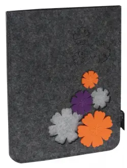 Папка из синтетического фетра Цветы, цвет серый