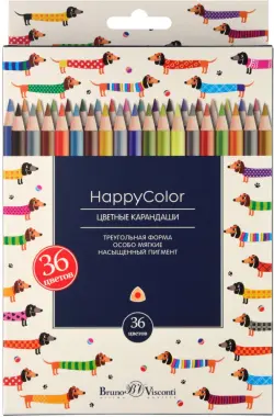 Карандаши цветные "Happycolor", 36 цветов