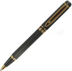 Ручка подарочная шариковая "Dark Chrome", корпус матовый хром, золотистые детали, 0,7 мм, синяя