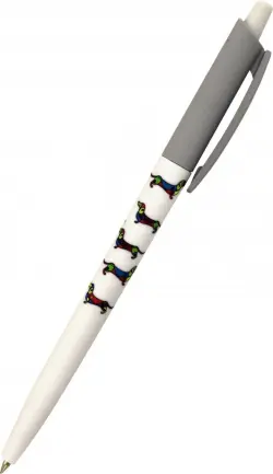 Ручка шариковая автоматическая "HappyClick. Таксы", 0,5 мм, синяя