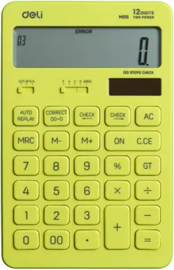 Калькулятор настольный Deli "Touch", 12 разрядов, цвет: желтый, арт. EM01551