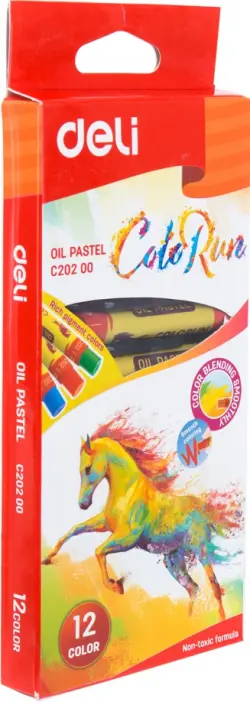 Масляная пастель Deli "ColoRun", 12 цветов, арт. EC20200