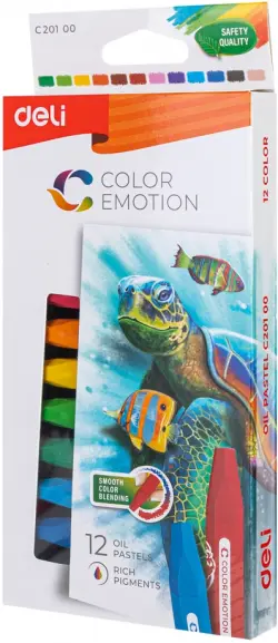 Мелки масляной пастели Deli "Color Emotion", 12 цветов, арт. EC20100
