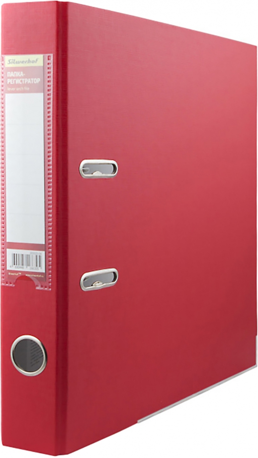 Папка-регистратор "Silwerhof", цвет: красный, A4, 50 мм, арт. 355020-04