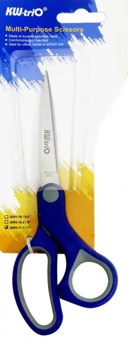 Ножницы Kw-Trio, цвет: ассорти, 171 мм, ручки с резиновой вставкой, арт. JD05-17.1