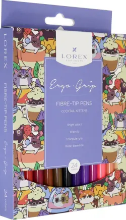 Фломастеры "Ergo-Grip Cocktail Kittens", 24 цвета