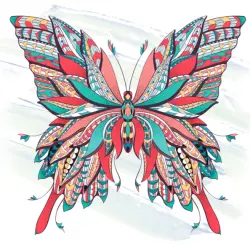 Картина стразами. Сияющая Бабочка, без подрамника, 30х30 см