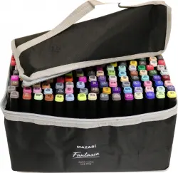 Набор маркеров для скетчинга, двусторонние "Fantasia", 168 цветов, 168 штук (в комплекте 1 маркер-блендер)