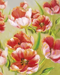 Алмазная мозаика. Весенние тюльпаны, 20x25 см