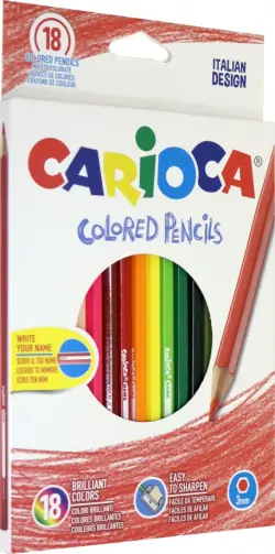 Карандаши цветные "Carioca", 18 цветов, с точилкой