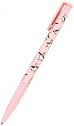 Ручка шариковая автоматическая "Bunny. Розовая", 0,7 мм, цвет чернил синий