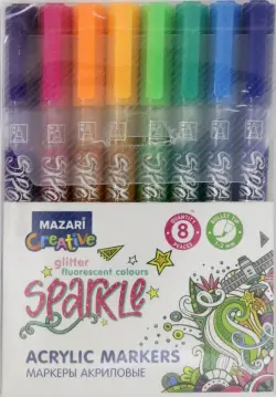 Набор маркеров-красок "SPARKLE" с блестками, 8 цветов