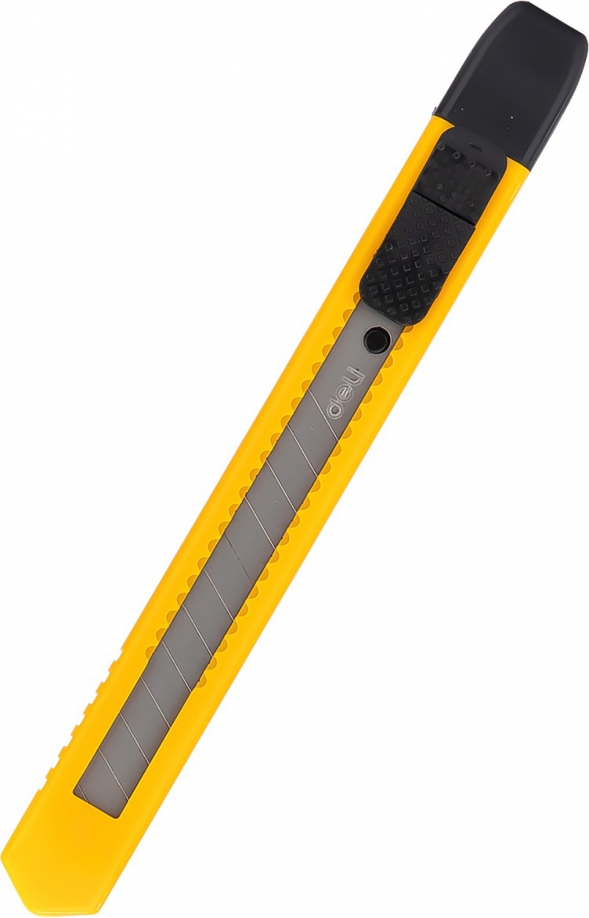 Нож канцелярский Deli лезвие 9 мм, цвет в ассортименте (E2051)