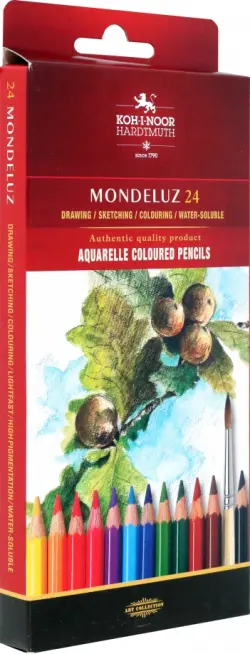Карандаши цветные акварельные Mondeluz Fruit. Натюрморт, 24 цвета