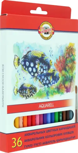 Карандаши цветные акварельные Рыбки, 36 цветов
