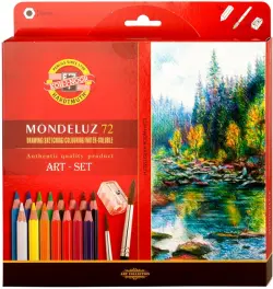 Карандаши акварельные Mondeluz Nature, 72 цвета, с кистью и точилкой