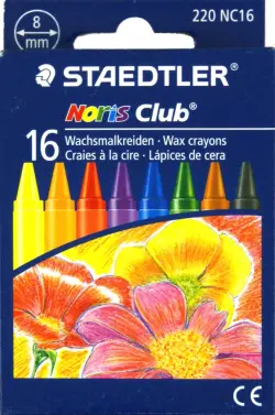 Набор восковых мелков Noris Club, круглые, 16 цветов