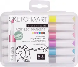 Набор маркеров акриловых Sketch&Art. Пастельные цвета, 6 цветов
