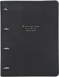 Тетрадь с кольцевым механизмом Quote, черный, 120 листов, А4, клетка