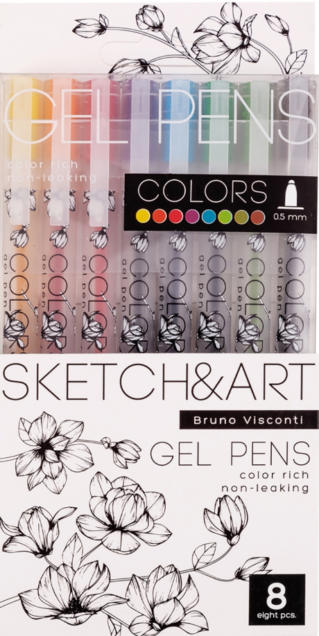 Ручки гелевые Sketch&Art UniWrite. Colors, 8 цветов