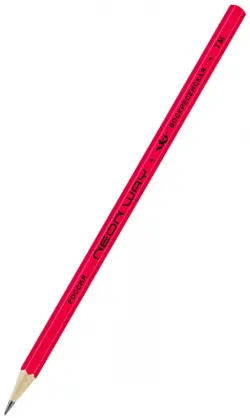 Карандаш чернографитный, заточенный, HB, розово-оранжевый неон