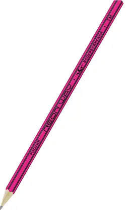 Карандаш чернографитный неоновыми с полосками на ребрах, заточенный, HB, розовый