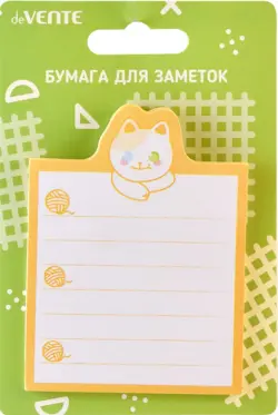 Бумага для заметок Cat&Rabbit, фигурная, с клеевым краем, 30 листов, дизайн в ассортименте