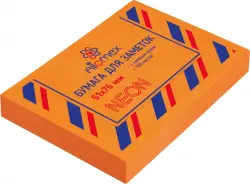 Блок для записей самоклеящийся, неоновый оранжевый, 100 листов