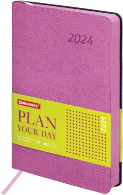 Ежедневник датированный на 2024 год Stylish, розовый, А5