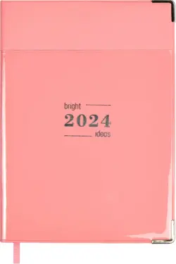Ежедневник датированный на 2024 год, розовый, А6+, 128 листов