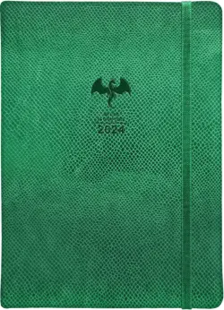 Ежедневник датированный на 2024 год Dragon, зеленый, А5, 176 листов
