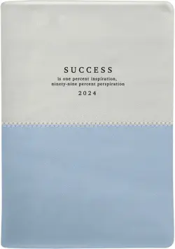 Ежедневник датированный на 2024 год Success, голубой+белый, А5, 176 листов