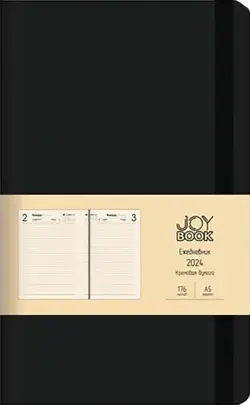 Ежедневник датированный на 2024 год Joy book. Черный агат, 176 листов, А5