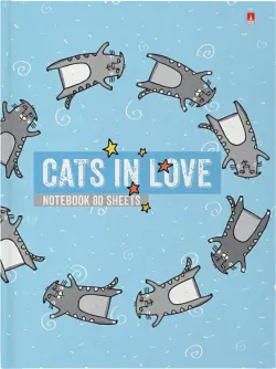 Блокнот-престиж Cats in love, А6, 80 листов, клетка