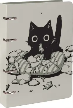 Тетрадь на кольцах со сменным блоком Naughty Cat, А5+, 120 листов, клетка