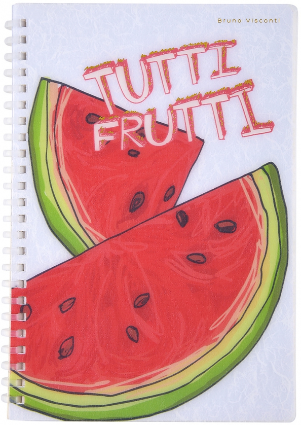 Тетрадь Tutti Frutti. Арбуз, 60 листов, клетка, силиконовый гребень