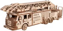 Сборная модель деревянная 3D Пожарная машина с лестницей