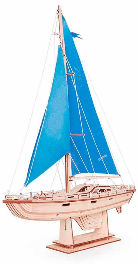 Сборная модель из дерева. Парусная яхта "Лазурный ветер"