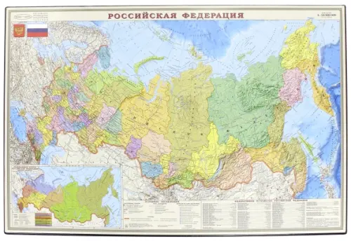 Коврик-подкладка с картой России, настольный, для письма