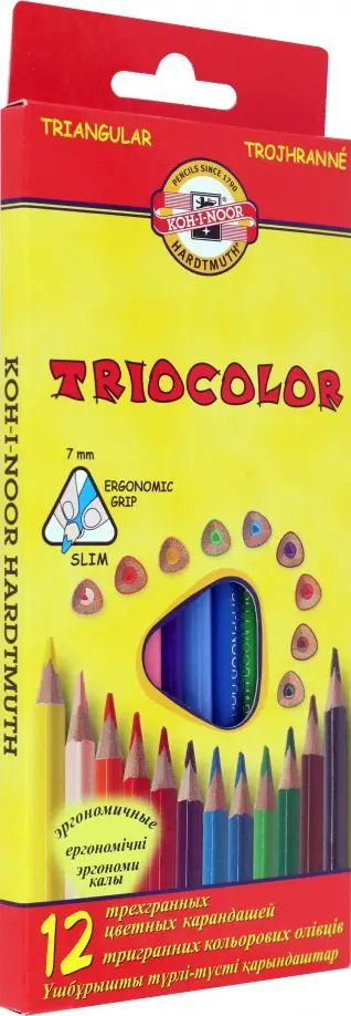 Карандаши цветные Triocolor, 12 цветов