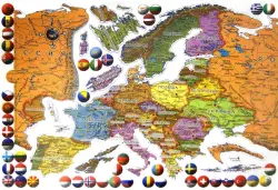 Пазл магнитный. Карта Европы