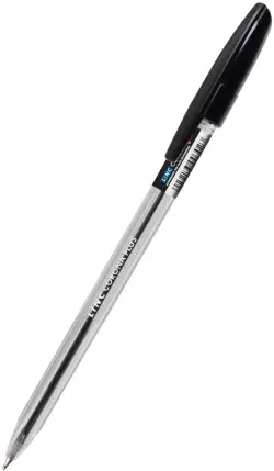Ручка шариковая "Corona Plus", прозрачный корпус, 0,7 мм, черная