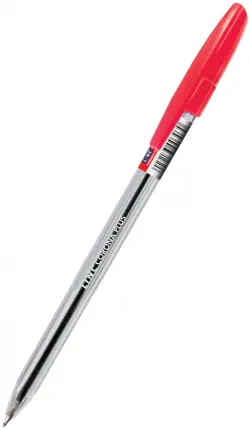 Ручка шариковая "Corona Plus", прозрачный корпус, 0,7 мм, красная