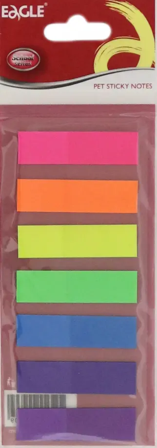 Закладки клейкие Eagle, 12,5 мм, 7 цветов по 20 штук, неоновые цвета