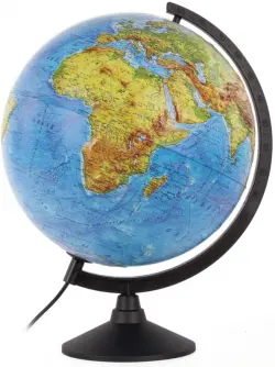 Глобус Земли физико-политический, рельефный, с подсветкой, 320 мм