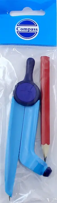 Циркуль с карандашом (козья ножка), пластмассовый, голубой